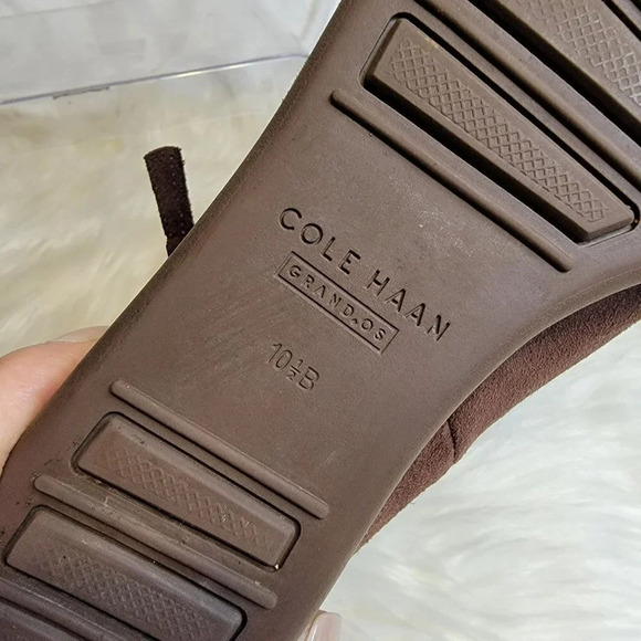 COLE Haan Callie Women's Size 10.5 B Waterproof Brown Suede Ankle Booties Shoes - Picture 14 of 15